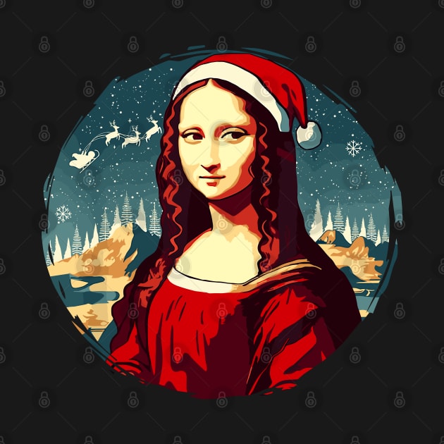 Mona Lisa Santa Hat Funny Christmas Art For Men Women by StarMa