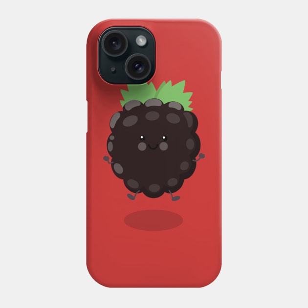 Cute happy blackberry fruit kawaii cartoon Phone Case by FrogFactory