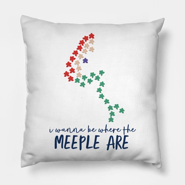 I Wanna Be Where The Meeple Are | Boardgames and The Little Mermaid Pillow by JustSandN