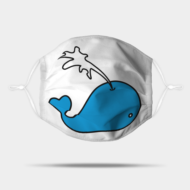Baby Blue Whale (Cartoon Drawing) - Blue Whale - Mask | TeePublic Baby Blue Whale (Cartoon Drawing) - Blue Whale - Mask | TeePublic