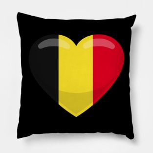 Belgium Flag Heart Pillow