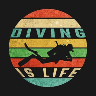 Diving is Live Diving Retro Shirts T-Shirt