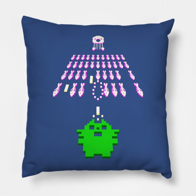 Mouth cannon cat vs Alien Squid overlord Pillow by mrbitdot