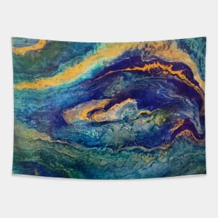 "The Flow" acrylic flow painting Tapestry