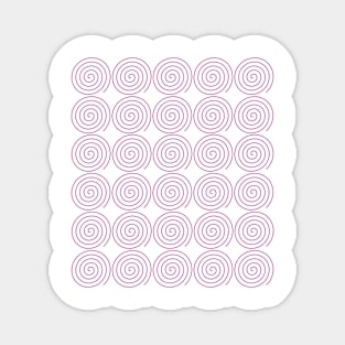 Geometric pink spirals - relaxing pattern Magnet