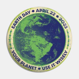Vintage Style Earth Day Pin