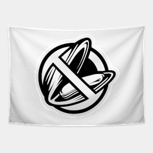 White Anti Mussel Symbol Tapestry