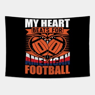 My Heart Beats for American Football Design Tapestry