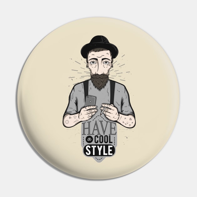 Cool Hipster Pin by Superfunky