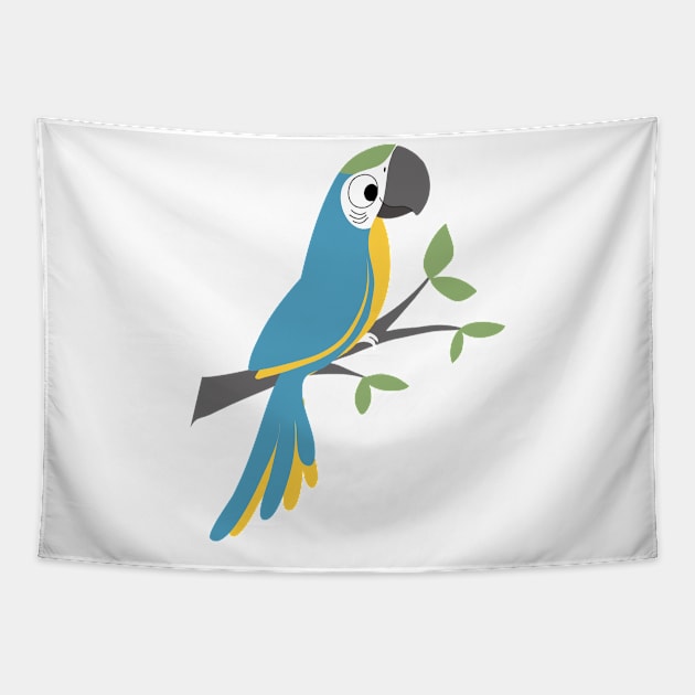 Funny Parrot - vintage colors Tapestry by katelein