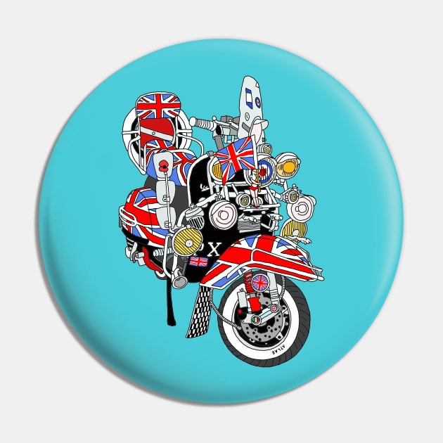 Union Jack Mods Bike Pin by lamaisondulapino