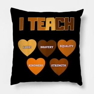 I Teach Black History Month Melanin Afro African Teacher Pillow