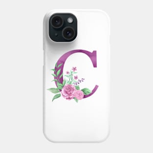 Floral Monogram C Beautiful Rose Bouquet Phone Case