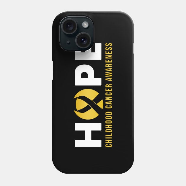 HOPE CANCER AWARENESS GOLD RIBBON Phone Case by JWOLF