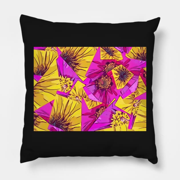 Mallow and sunflowers Pillow by Glenbobagins