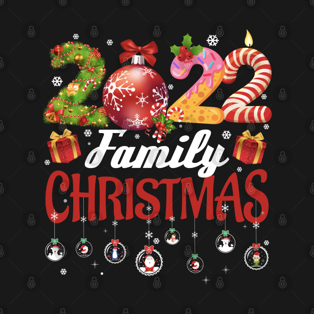 Discover Cute Family Christmas 2022 Merry Xmas Ball Lights Reindeer Matching Pajamas - Family Christmas 2022 - T-Shirt