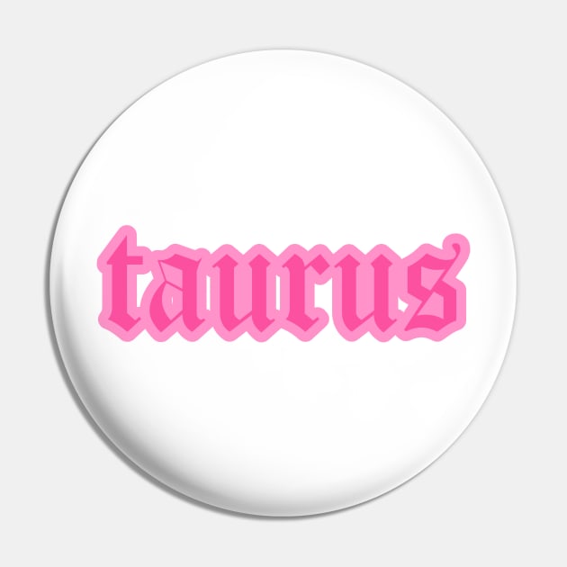 Taurus Zodiac Pink Astrology Aesthetic Pin by Asilynn