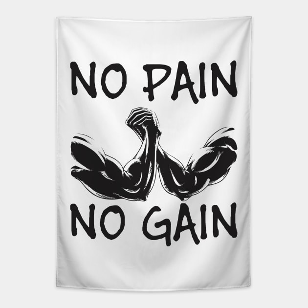 No pain no gain - Crazy gains - Nothing beats the feeling of power that weightlifting, powerlifting and strength training it gives us! A beautiful vintage design representing body positivity! Tapestry by Crazy Collective