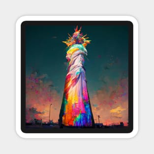 psychedelic statue of  liberty 2 Magnet