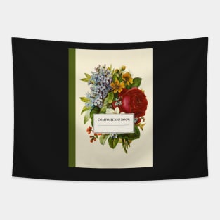 Aesthetic Vintage Floral Composition Book Tapestry