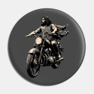 Jesus motorcycle Pin