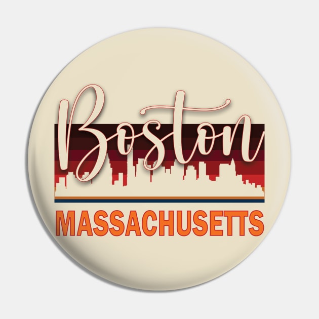 Boston Massachusetts Pin by TeeText