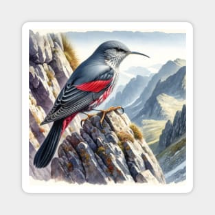 Colorful Wallcreeper - Watercolor Bird Magnet