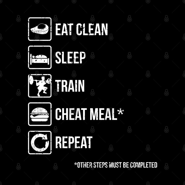 Eat Clean, Sleep, Train, Cheat Meal, Repeat by CCDesign