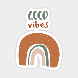 Good Vibes Boho Pastel Rainbow Organic abstract art Magnet