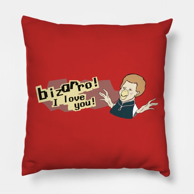 Bizarro I Love You Pillow by TentaclesAndTeeth