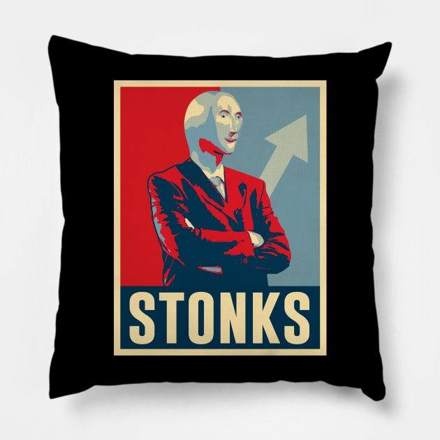 Stonks (wall street bets) v1 Pillow by QuantumDesigns