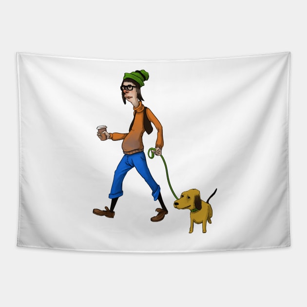 Hipster Goofy Shirt Tapestry by idrawcartoons