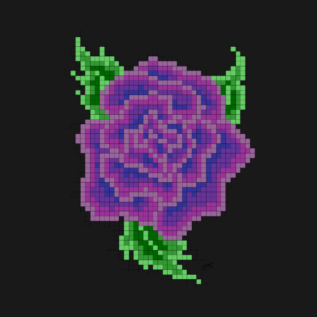 8 bit Purple Rose by LockeNLore