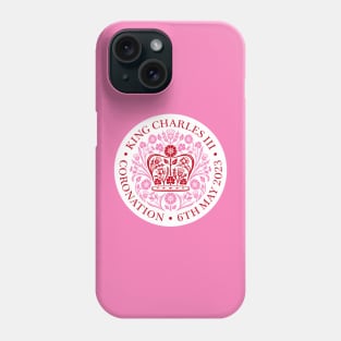 King Charles III Official Coronation Emblem Red and Pink Phone Case