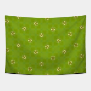 Little Flowers on Lime Green Background Pattern - WelshDesignsTP003 Tapestry