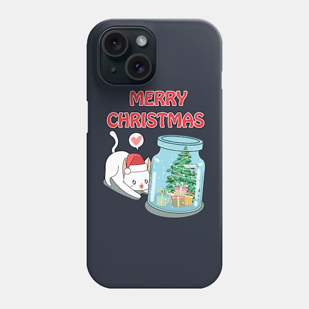 Cool Santa Cat - Happy Christmas and a happy new year! - Available in stickers, clothing, etc Phone Case by Crazy Collective