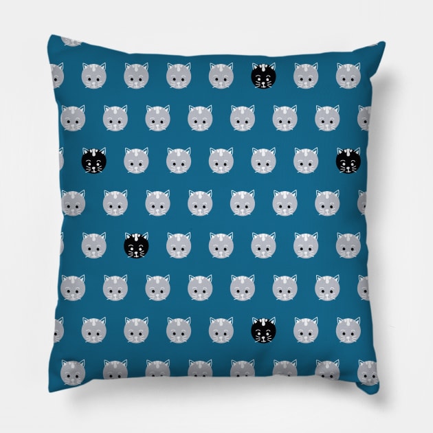 Polka Dot Kittens Pillow by Sandra Hutter Designs