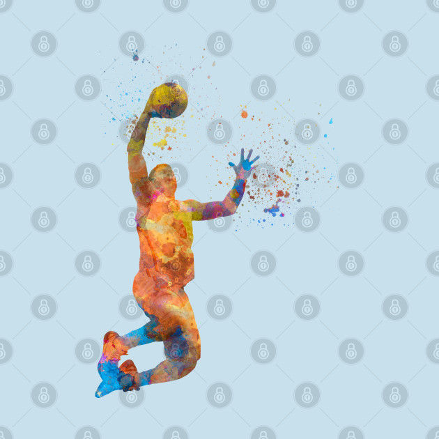 Disover Basketball player in watercolor - Basketball - T-Shirt