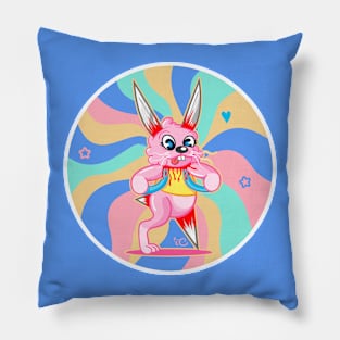 trippy drippy - Cute dark animal bunny Pillow