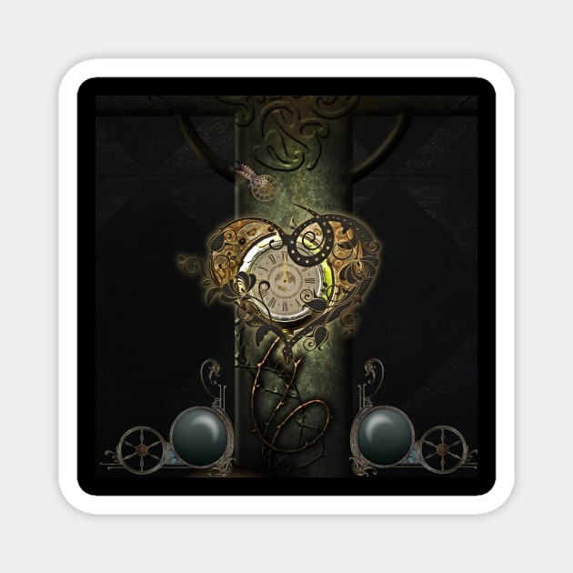 Wonderful steampunk heart, clocks and gears Magnet by Nicky2342