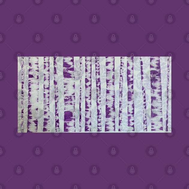 Purple Birch Trees on Leaf Background by J&S mason