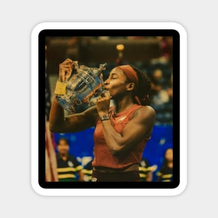 Vintage Coco gauff trophy kiss Magnet