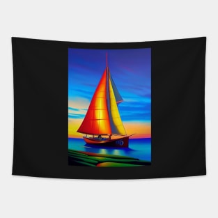 DREAMY SAILBOAT AT SUNSET Tapestry