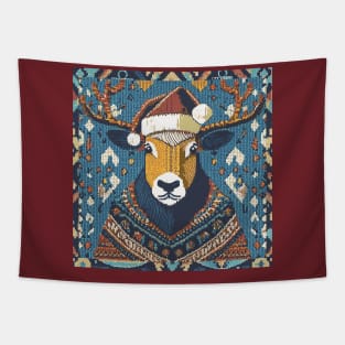 Deer Wearing  Christmas Sweater Tapestry