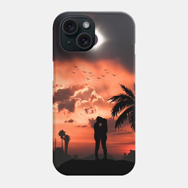 Eclipse Couple Phone Case by sherifarts