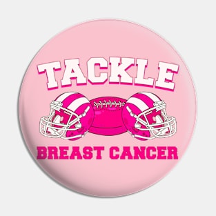 Tackle Football Pink Ribbon Breast Cancer Awareness Boys Pin