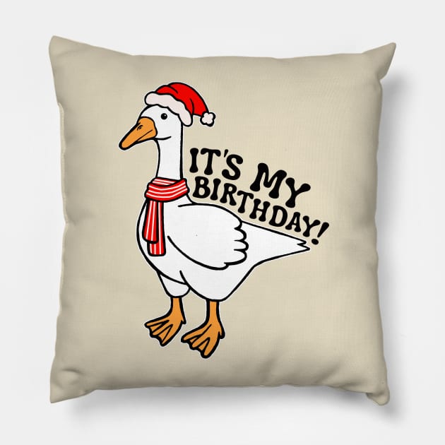 December Birthday Silly Goose Pillow by Downtown Rose