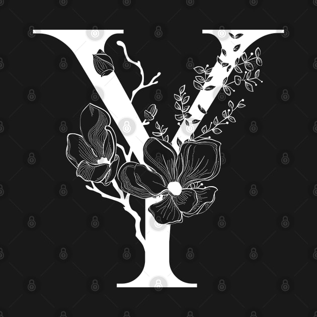 Letter Y Monogram - Floral Initial by ZenNature