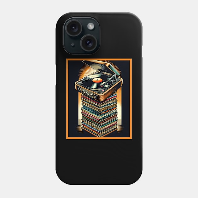 Retro Vinyl And Turntable Phone Case by Merchweaver