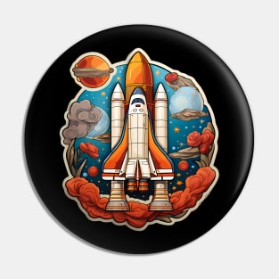 AI Generated Rocketship Pin